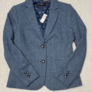 Talbots Classic Blue Herringbone Blazer
